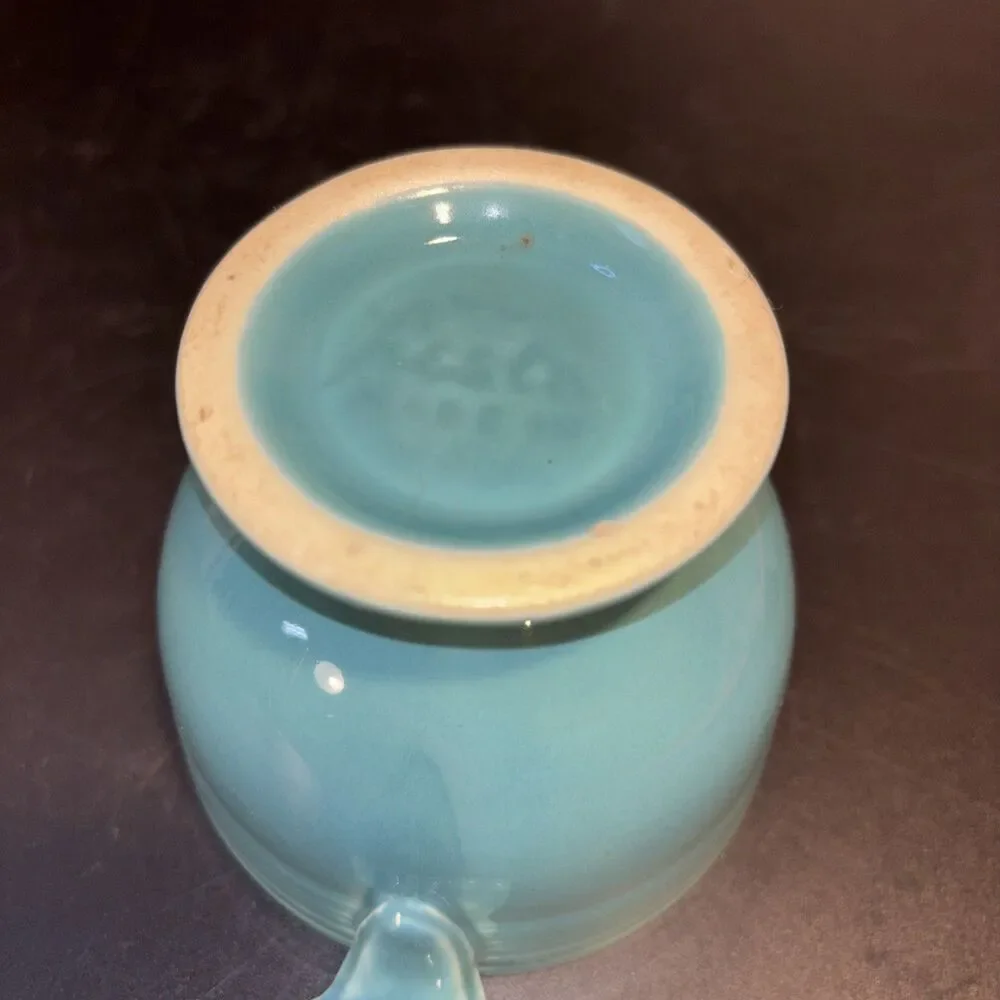 Vintage Fiesta Turquoise (Older) Sugar Bowl No Lid older color Homer Laughlin